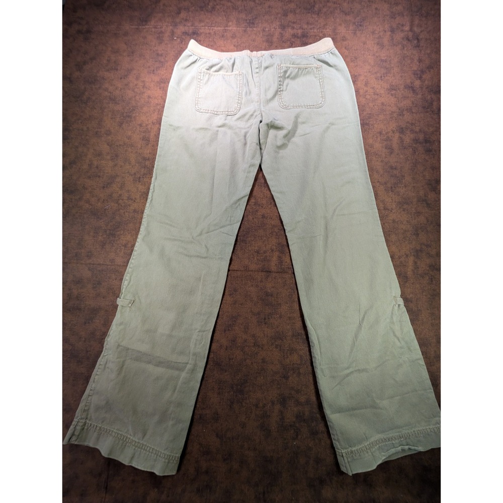 Old Navy Khaki Taupe Ribbed Flex Waist Cotton Low Rise Convertible Capri Pants S - Picture 6 of 7
